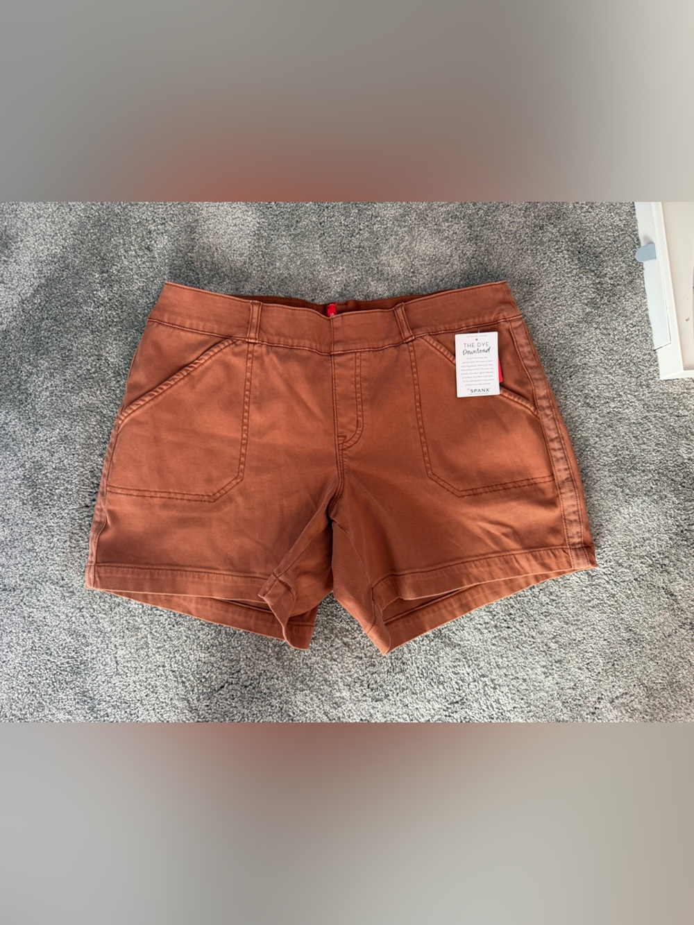SPANX High-Rise Shorts in Rust Brown